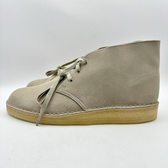 Clarks Mens Desert Coal Chukka Boots US 12 M EU 46 Stone Taupe Suede NIB - Picture 9 of 13